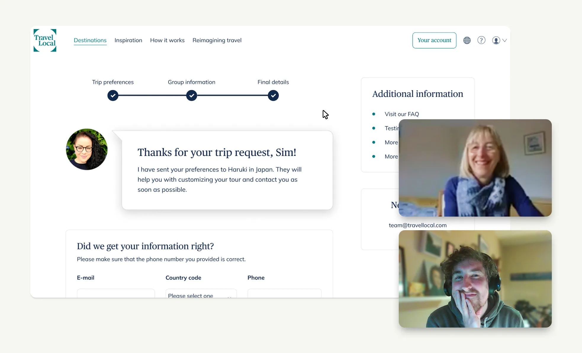 Holding a user research session with a customer, going through the current flow