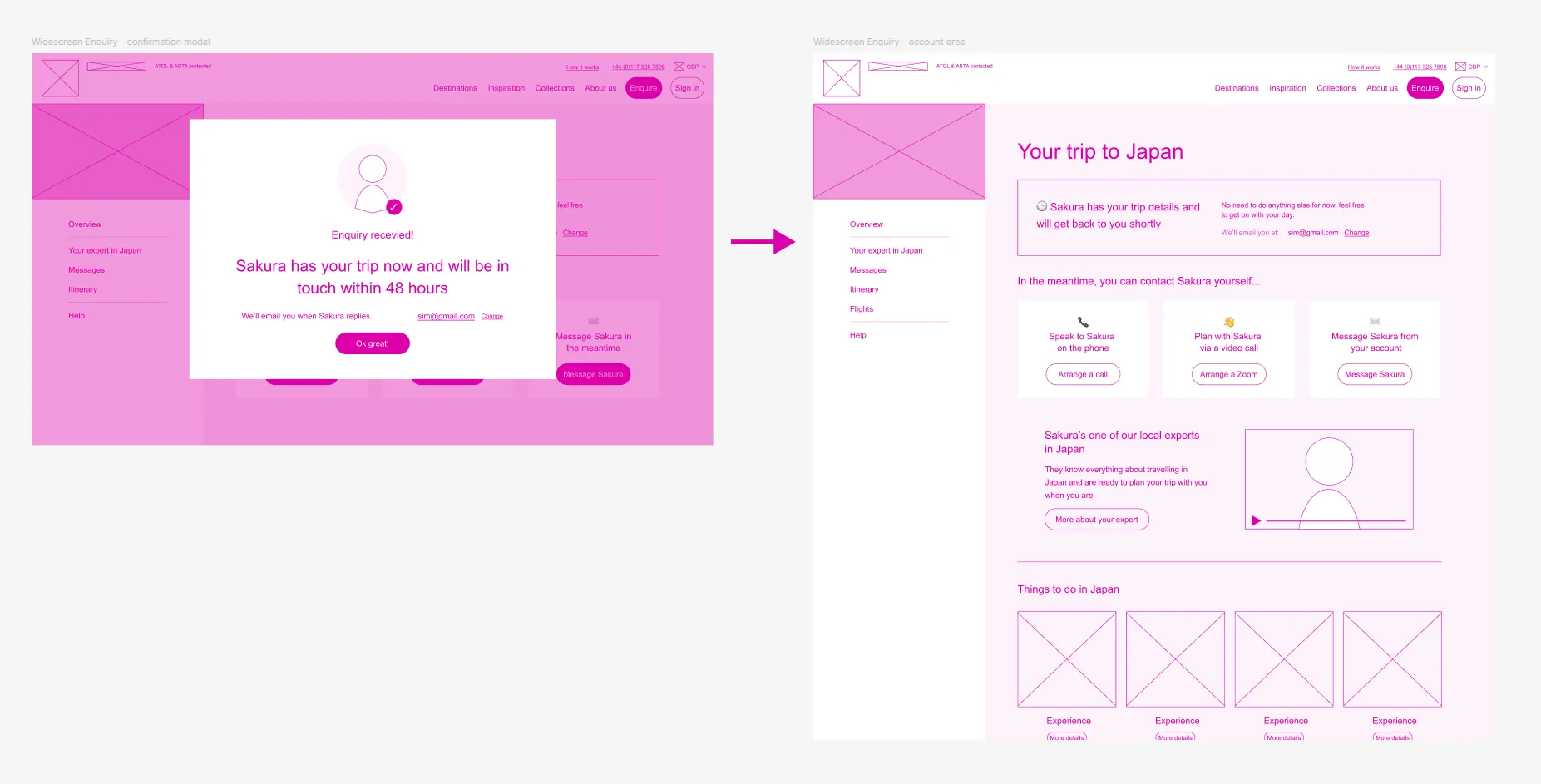 Wireframing in my favourite hot pink colour
